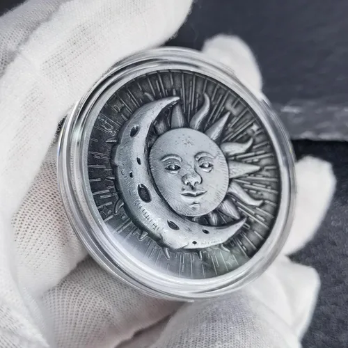 Miniatura 2 de Sun Moon Ouroboros - Moneda de la suerte con diseño en relieve 3D, moneda única de desafío