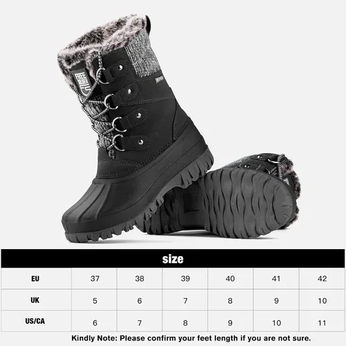 Miniatura 7 de FREE SOLDIER Botas de nieve impermeables de invierno para mujer, para clima frío, botas de pato de moda para exteriores, cómodas y aisladas