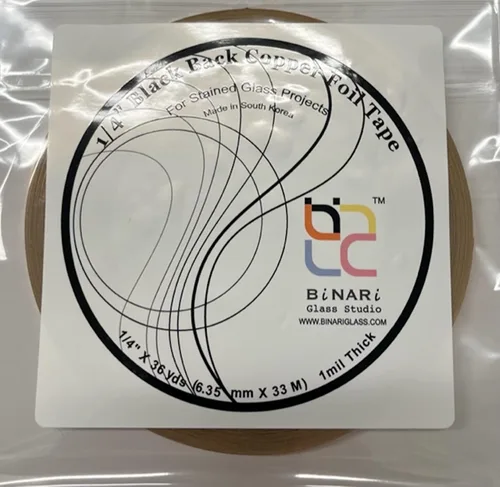 Miniatura 3 de BiNARi Glass Studio - Parte trasera negra de lámina de cobre de 1/4 de pulgada para vitrales (parte trasera negra)