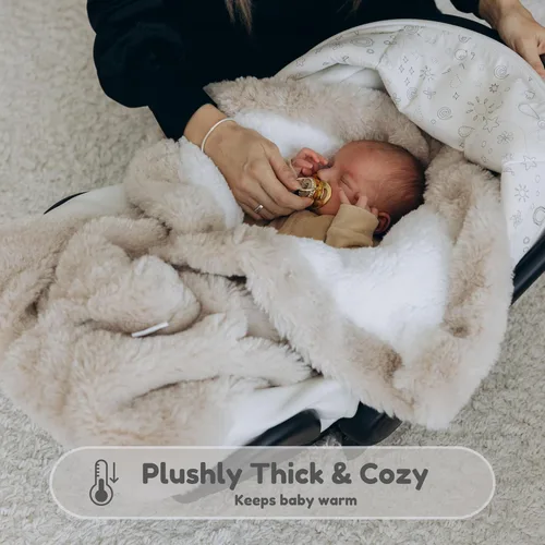 Miniatura 4 de Manta envolvente cálida para bebé niño o niña, manta envolvente multiusos para bebé, interior de forro polar ultra suave y exterior de felpa, manta