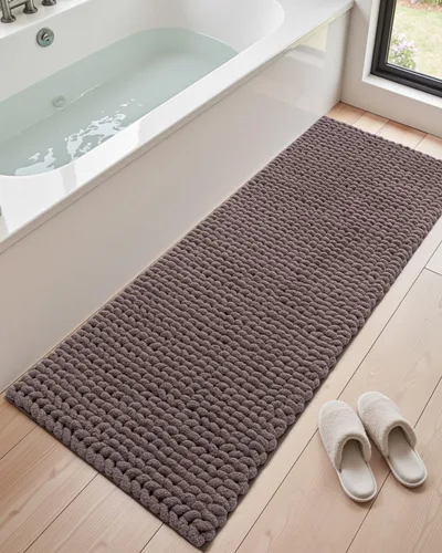 Miniatura 28 de DEXI Alfombrillas de baño para el baño 16x24, alfombra de baño antideslizante lavable, alfombrilla de baño de chenilla gruesa y suave absorbente