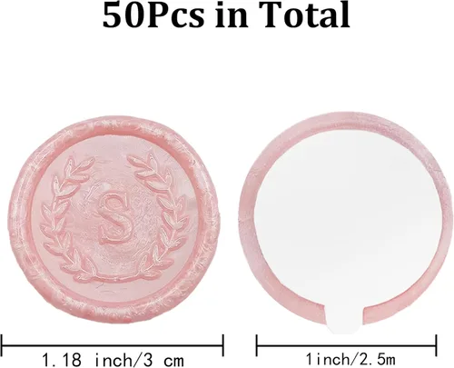 Miniatura 2 de 50 calcomanías adhesivas de cera con letra S, hechas a mano, sin necesidad de sellar, rasgar y usar calcomanías de cera para invitaciones de boda