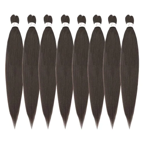 Miniatura 13 de Cabello trenzado preestirado negro natural, cabello largo trenzado de 32 pulgadas, 8 paquetes de extensiones de cabello trenzado profesional