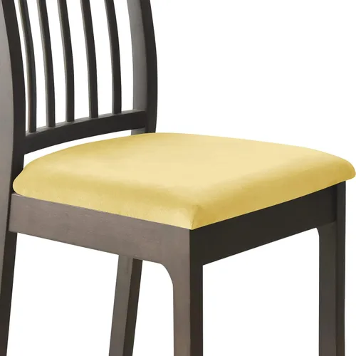 Miniatura 14 de Juego de 2 fundas elásticas para asiento de silla de comedor, de terciopelo suave, fundas protectoras universales extraíbles para sillas de comedor