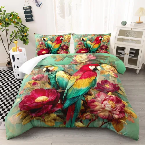 Miniatura 16 de AILONEN Bonito juego de edredón tamaño individual, lindo juego de ropa de cama de ciervo rosa para niños y niñas, juego de edredón Kawaii de ciervos