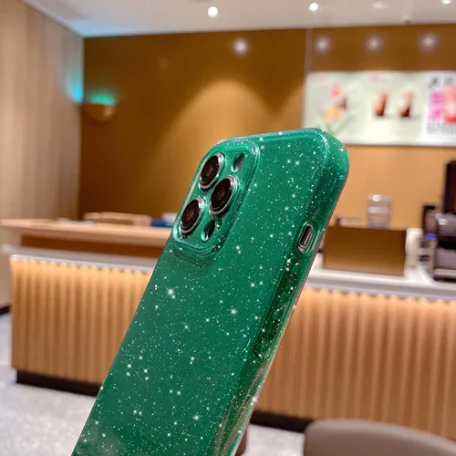 Miniatura 6 de OWLSTAR Bonita funda con purpurina para iPhone 15 Pro Max de 6.7 pulgadas, funda protectora suave y delgada para mujeres y niñas (verde alpino)