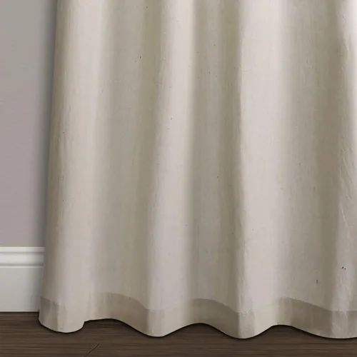 Miniatura 4 de Lush Decor Milo Linen - Par de paneles de cortinas para ventana, 84 x 52 pulgadas, gris y blanco roto