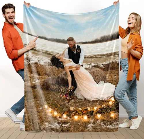 Miniatura 8 de Manta personalizada con foto, manta de collage personalizada con tu propia imagen, fabricada en Estados Unidos, regalo para ella, él, mujeres