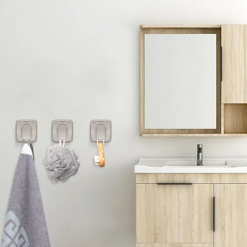 Miniatura 8 de NearMoon Ganchos cuadrados para toallas de baño -SUS304 de acero inoxidable para colgar batas, ganchos resistentes para baño, sala de estar, hotel