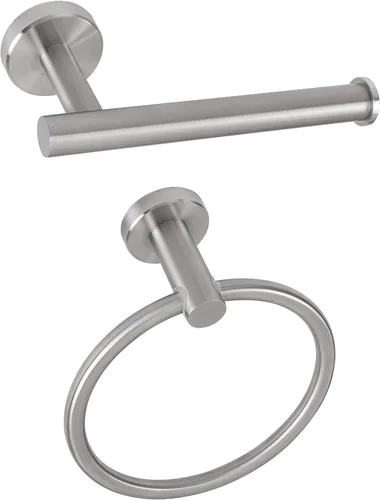 NearMoon 2 piezas de accesorios de baño, toallero y soporte para papel higiénico, colgador de toallas de baño de acero inoxidable y soporte para