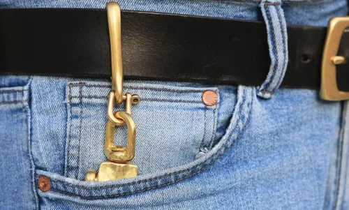 Miniatura 6 de 1 juego de latón macizo en U Key Loop Gancho de cinturón para llaves de coche llavero H23-BFBC