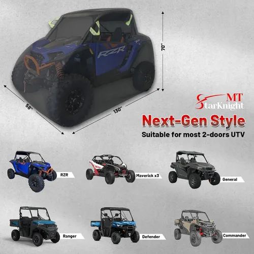 Miniatura 5 de StarknightMT Cubierta UTV 2-3 Plazas Mejorada, Cubierta de Servicio Pesado Compatible con Polaris Ranger RZR General 1000 Talon Zforce Uforce 1000
