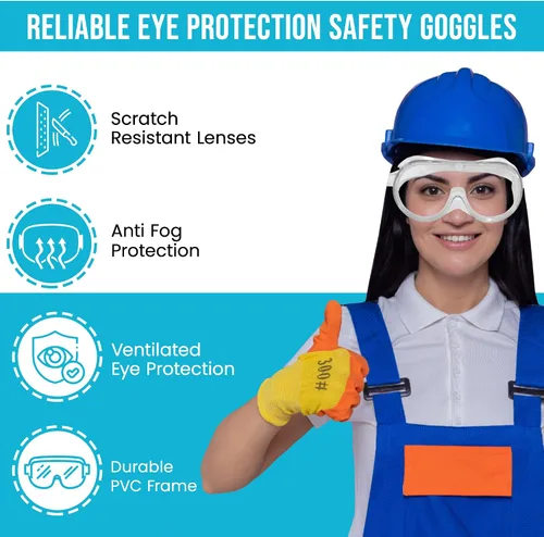 Miniatura 2 de Harrier Hardware Gafas de seguridad para los ojos, gafas ventiladas antivaho resistentes a los arañazos