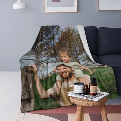 Miniatura 9 de Manta personalizada de franela, añade tu manta personalizada con foto, texto y imagen, para cumpleaños de adultos, Navidad, Halloween, Día