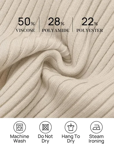 Miniatura 5 de ZESICA Camisetas de manga larga con cuello redondo para mujer, para otoño, de punto acanalado, ajustadas, casuales, color sólido, básicas