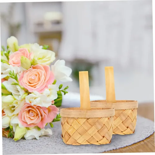 Miniatura 2 de Zerodeko Cesta de madera estilo 4pcs Little Baskets para almacenamiento de arreglos florales