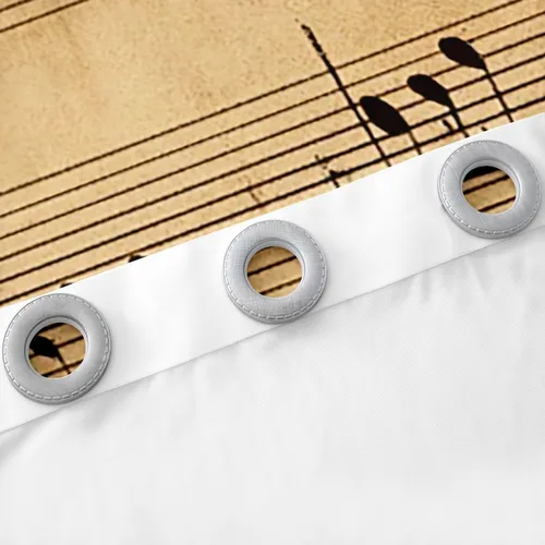 Miniatura 5 de Cortinas con teclas de piano, notas musicales, cortinas de ventana para niños, niñas, adolescentes, con patrón musical, cortinas de ventana