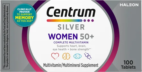 Miniatura 14 de Centrum Silver - Multivitamínico para mujeres 50 Plus, suplemento multivitamínico/multimineral con vitamina D3, vitaminas B, ingredientes sin OMG