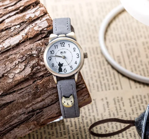 Miniatura 5 de DREAMING Q&P Correa de cuero suave para niña, relojes de pulsera de cuarzo para mujer, lindo Bowknot