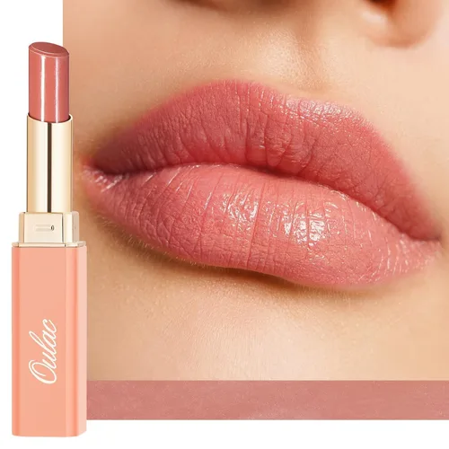 Miniatura 26 de Oulac Lápiz Labial Rosa Hidratante con Brillo - Lápiz Labial Hidratante Bálsamo Labial Tintado Brillante, Acabado Brillante Transparente Jugoso