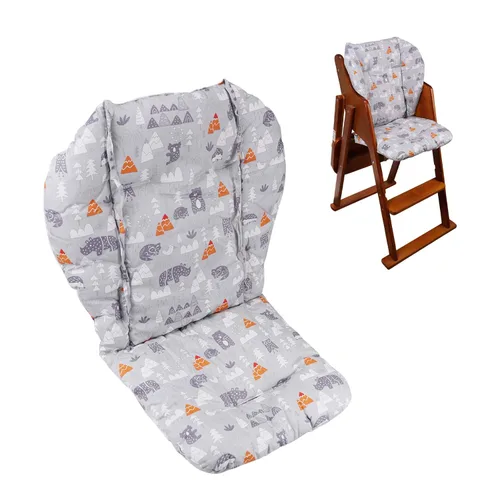Miniatura 8 de KRIZJUES Cojín grueso para silla alta de bebé, almohadilla gruesa para silla alta de madera, alfombrilla para silla de comedor de bebé (bosque verde)