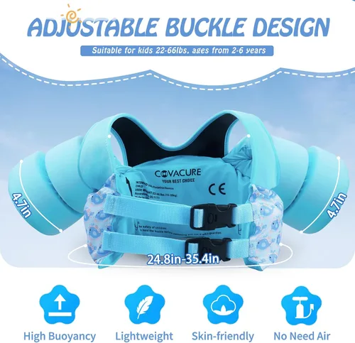 Miniatura 2 de COVACURE Toddler Swim Vest - Swim Float for Girls and Boys 22-66lbs, Toddler Floaties for Child Learn Swiming Training, Infant Safety Swim Aid