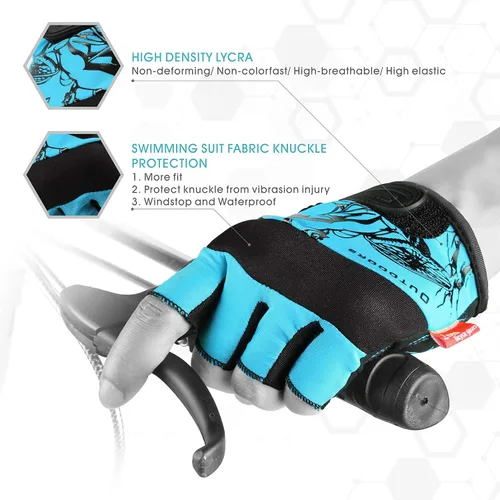 Miniatura 2 de FOUR-AM Guantes de ciclismo, guantes de bicicleta de 0.157 in de seguridad en los nudillos. Guantes de ciclismo de montaña de medio dedo MTB DH