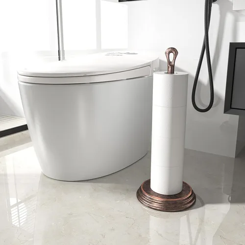 Miniatura 7 de KASUNTO Soporte de papel higiénico con soporte de papel higiénico resistente al óxido, soporte de metal para baño, soporte de rollo de papel de seda