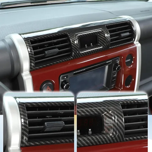 Miniatura 5 de Cubierta decorativa de marco de salida de aire con control central de acrilonitrilo butadieno estireno para Toyota FJ Cruiser 2007-2021