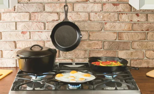 Miniatura 5 de Lodge Horno holandés pretratado con asas de bucle y cubierta de hierro fundido, 7 cuartos de galón, color negro