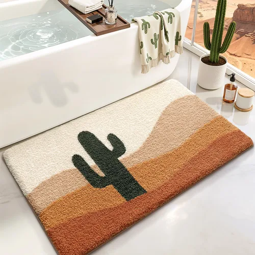 Miniatura 29 de LUMI Alfombra cuadrada de baño de playa, antideslizante, de secado rápido, ultra suave, lavable, absorbente, alfombra de baño con tema mar oceánico
