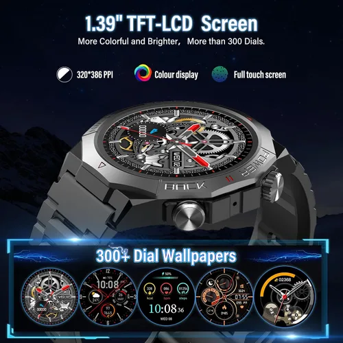 Miniatura 7 de Qecnato Relojes inteligentes militares para hombre (respuesta/hacer llamadas), relojes HD de 1.39 pulgadas, monitor de frecuencia cardíaca/sueño