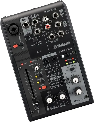Miniatura 4 de Yamaha AG03MK2 Mezclador de bucle de transmisión en vivo negro de 6 canales/interfaz USB con Steinberg Software Suite