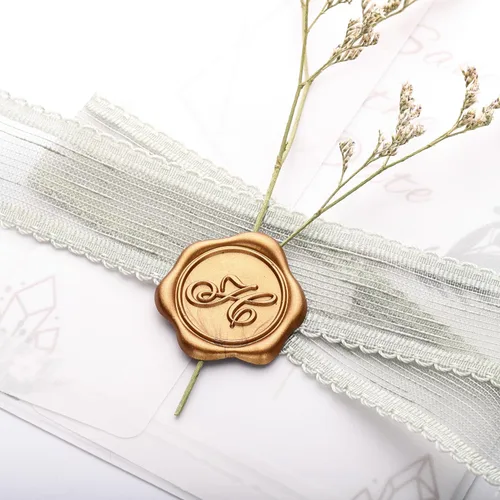 Miniatura 5 de Yoption Calcomanías para sello de cera con inicial H, paquete de 100 calcomanías autoadhesivas de oro antiguo para bodas, fiestas, cumpleaños