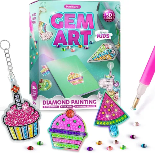 Miniatura 9 de Dan&Darci Kit de arte de diamantes para niños, pintura de gemas, kits de arte y manualidades para edades de 6 a 12 años, regalos para niños y niñas