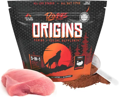 Miniatura 13 de ROGUE PET SCIENCE Origins 5-en-1 suplemento para perros - Aderezo de comida en polvo con aceite de pescado omega 3 natural - Apoya la digestión