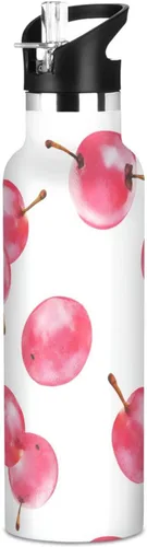 Miniatura 16 de Insulated Water Bottle with Straw Double Wall Vacuum Insulated Lightweight for Sports, Travel, and School, Sweet Wolf Purple 17