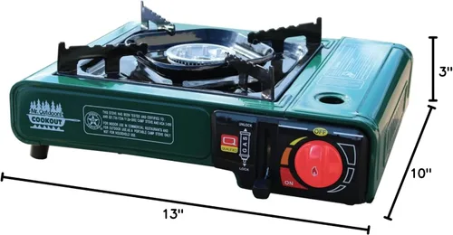 Miniatura 9 de King Kooker Mr. Outdoors Cookout Modelo # MOC13S Estufa de butano individual con bolsa de transporte, verde, grande