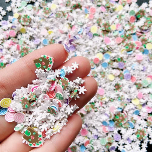 Miniatura 6 de Chispitas Falsas Chispitas Falsas de Navidad Chispitas Falsas de Caramelo Chispitas de Arcilla Polimérica Chispitas Poliméricas Rebanadas de Arcilla