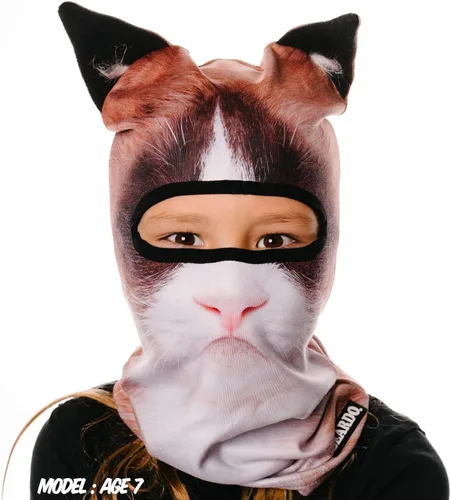 Miniatura 4 de BEARDOWEAR Máscara de esquí con cabeza de gato enojado unisex con impresión realista.