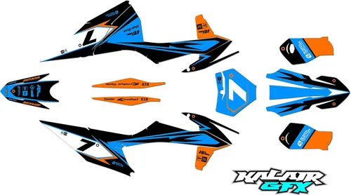 Miniatura 10 de Kit de gráficos para KTM Motocross 4-Stroke 250 SX-F, 350 SX-F y 450 SX-F años 2019, 2020, 2021 y 2022 serie Bolt Blue 16 Mil - Calcomanías