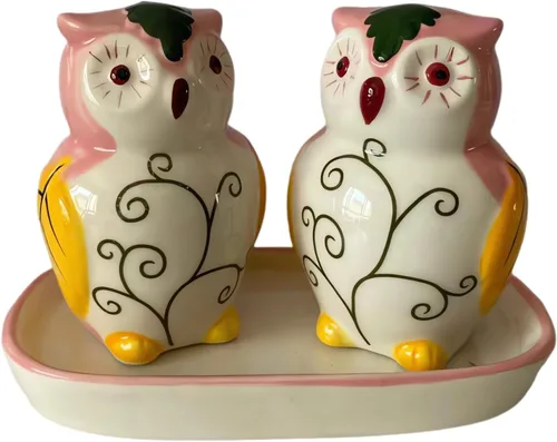 Miniatura 6 de Pintado a mano 3D cerámica sal y pimienta coctelera conjunto, setas