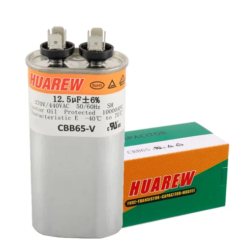 Miniatura 4 de 12.5 uF MFD ±6% 370/440 VAC CBB65 Condensador de arranque ovalado para arranque del ventilador y aire acondicionado o bomba de calor