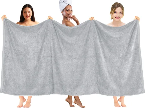 Miniatura 127 de DAN RIVER Paquete de 2 sábanas de baño de 35x70 pulgadas, sábanas de baño jumbo acanaladas para adultos, toallas grandes gruesas y absorbentes