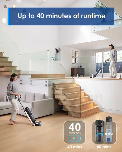 Miniatura 5 de Aspiradora inalámbrica Tineco Floor ONE S7 FlashDry Smart para seco y húmedo, tiempo de ejecución prolongado, ideal para desordenes pegajosos