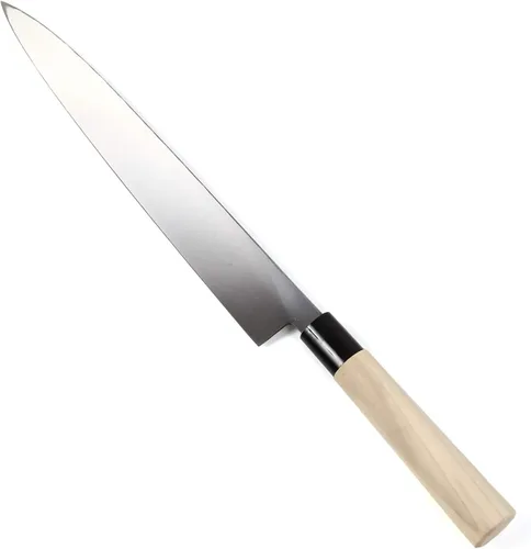 Miniatura 7 de Cuchillo de chef japonés para sushi sashimi Kigami (acero amarillo) - No.2 mango de madera de magnolia en forma de D, Yanagiba 11.8 pulgadas