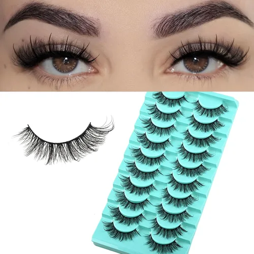 Miniatura 17 de APCYUST Pestañas postizas Wispy, pestañas naturales de visón, tiras de pestañas de visón, aspecto natural, pestañas falsas semi-Wispy, paquete