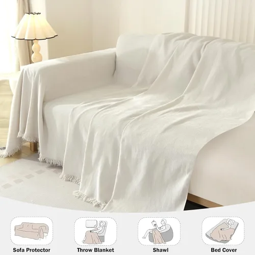Miniatura 4 de OstepDecor Fundas para sofá modular, 2 piezas, manta de sofá en forma de L, funda de sofá seccional, lavable, fundas para sofá chaise lounge