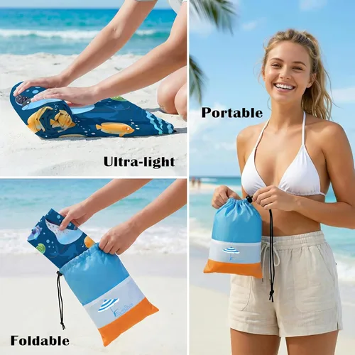 Miniatura 51 de Famstar Beach Blanket Oversized Extra Large 78"X81"/10'X9',Waterproof Sandproof Beach Blanket 2-8 Adults Lightweight Durable for Travel Camping