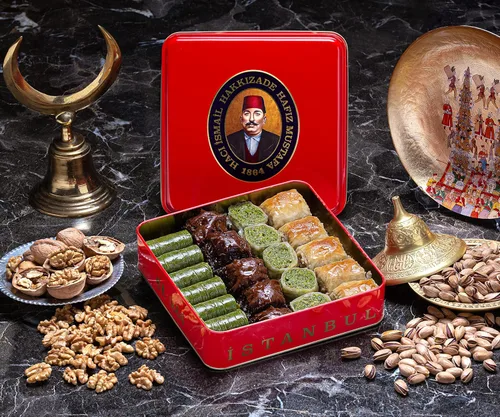 Miniatura 2 de Hafiz Mustafa 1864 Istanbul Baklava - Caja de pastelería - Bocadillos de postre de Baklava horneados hechos de hojas de masa filo fresca, pistacho